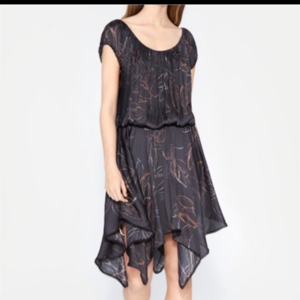 HALSTON HERITAGE Abstrac patern Midi Length Dress